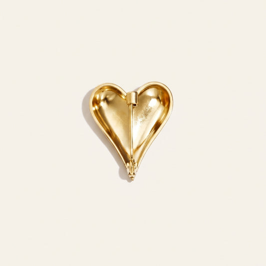 Hart broche strass goud