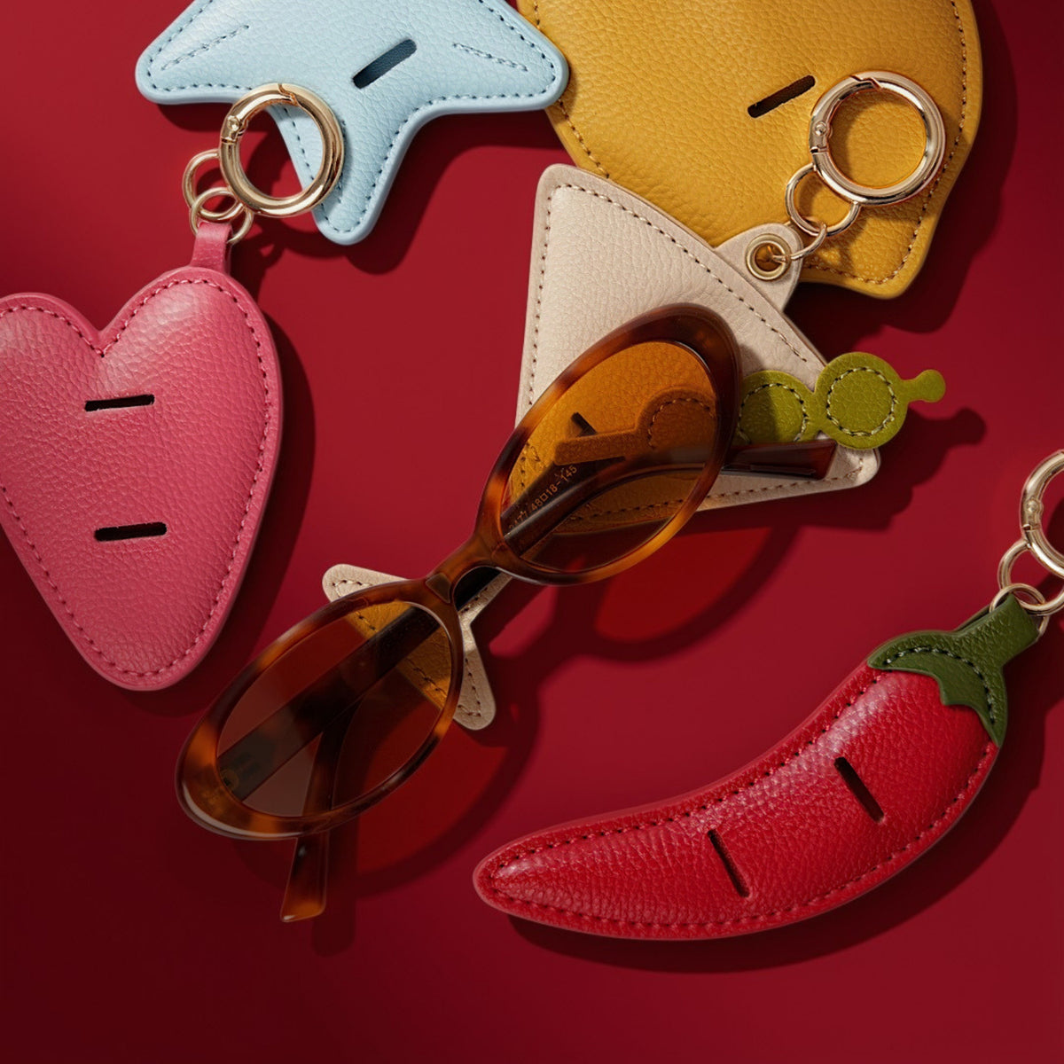 Chili bag charm rood