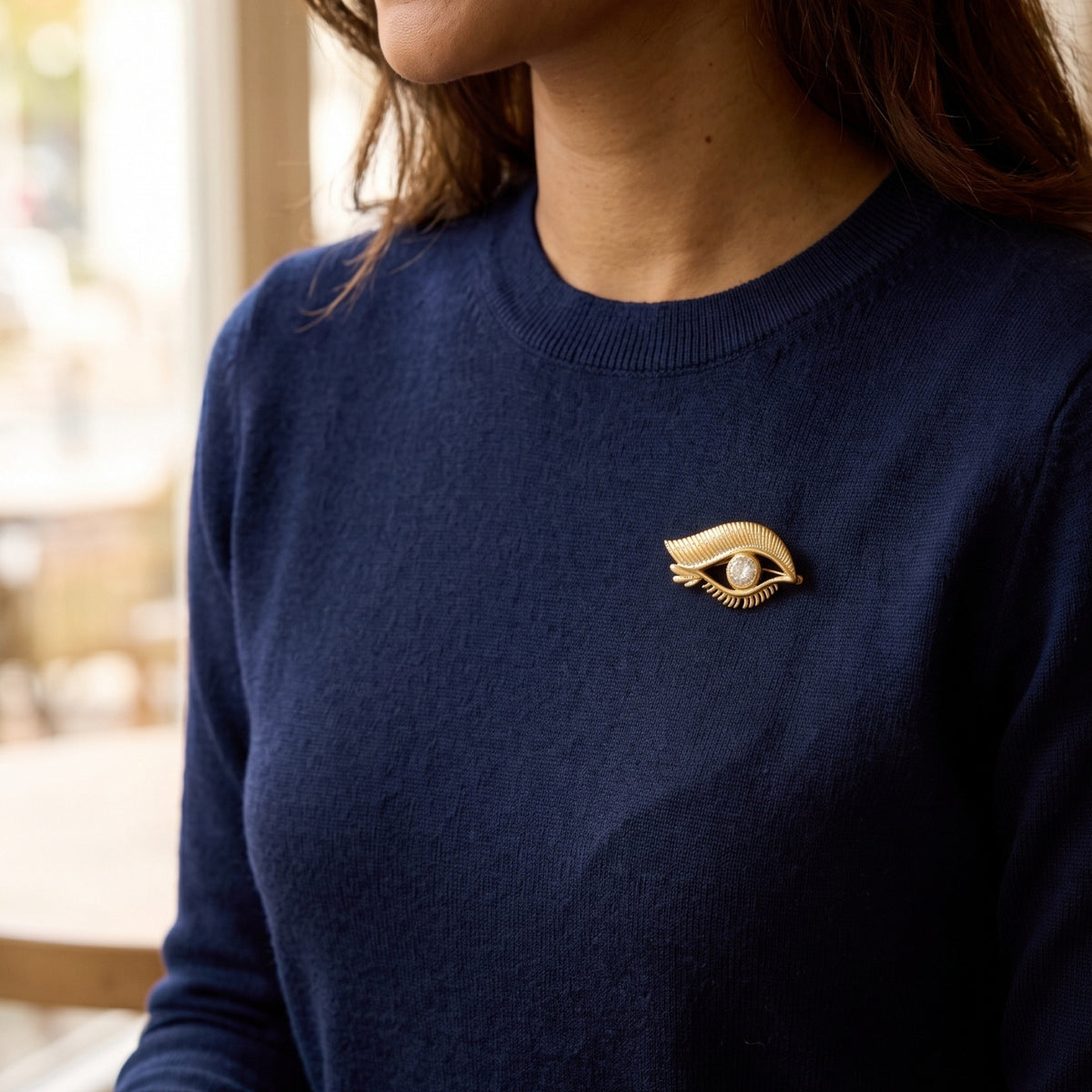 Oog broche goud