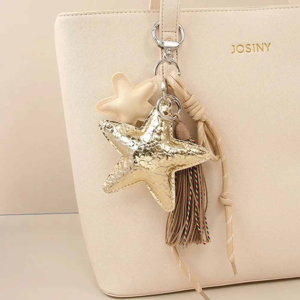 Hart bag chain met franjes goud