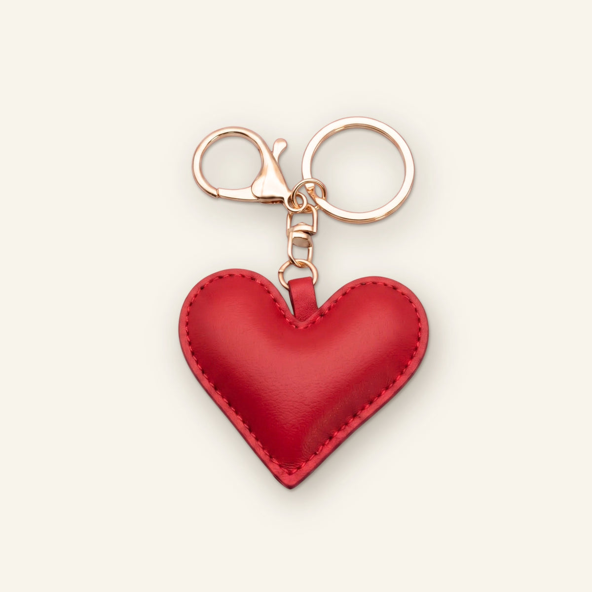 Hart van stof bag charm rood