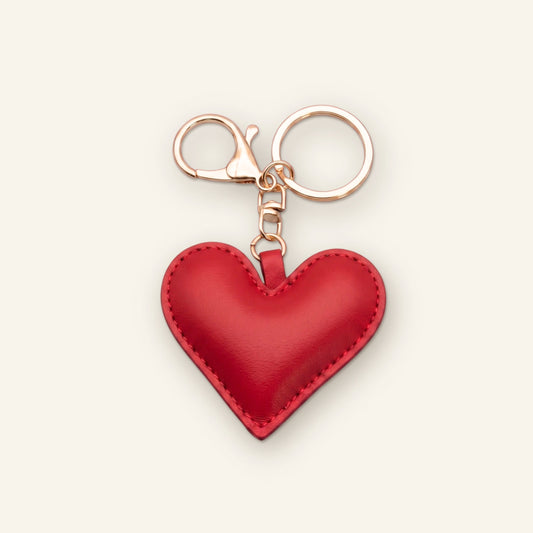 Hart van stof bag charm rood