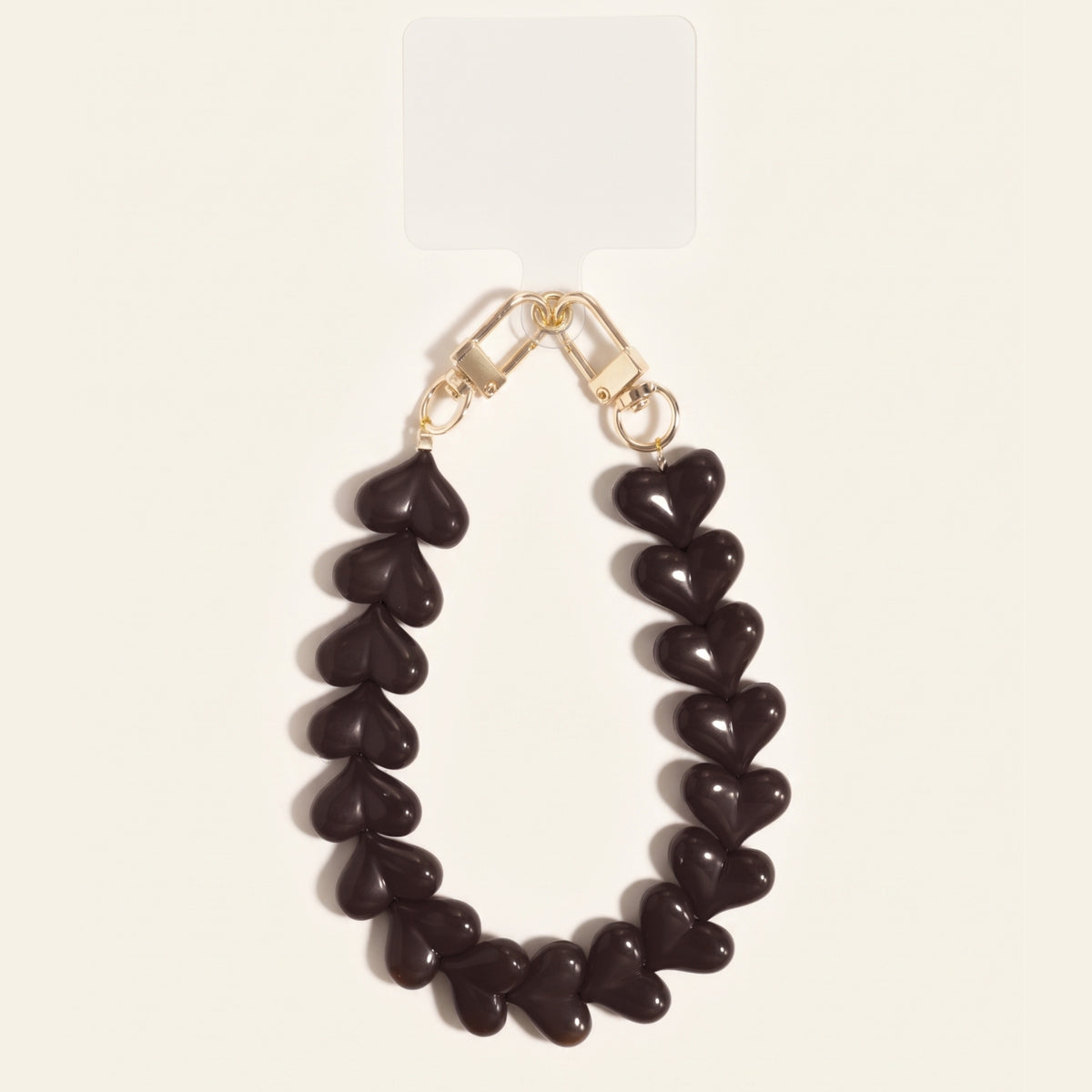 Hartjes kralen bag charm zwart