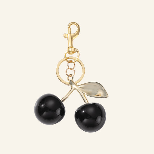 Kersen bag charm zwart