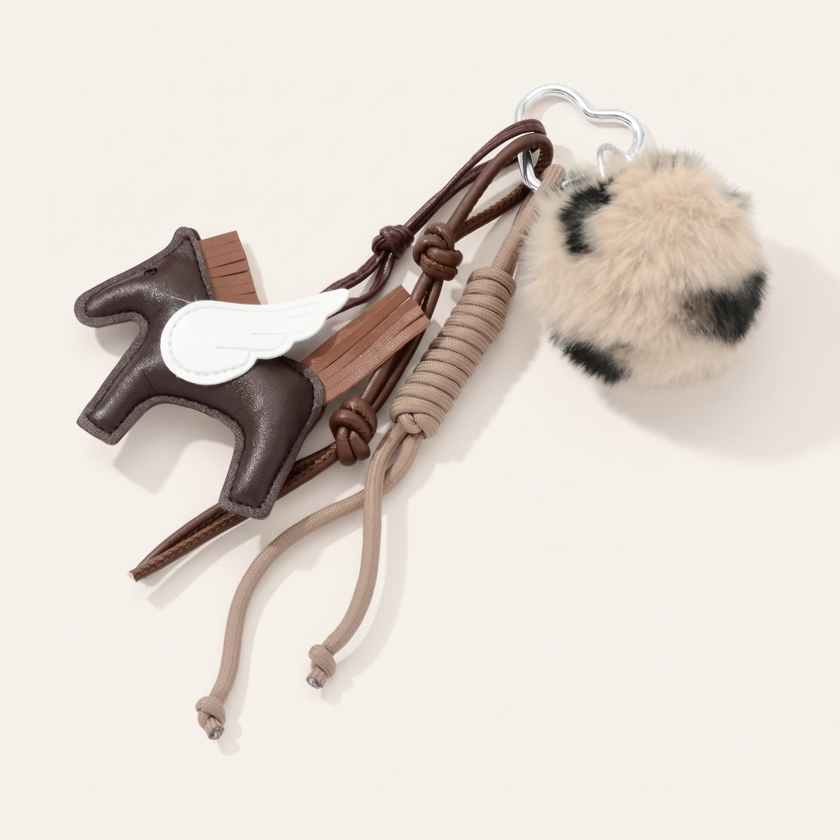 Pegasus bag charm brown