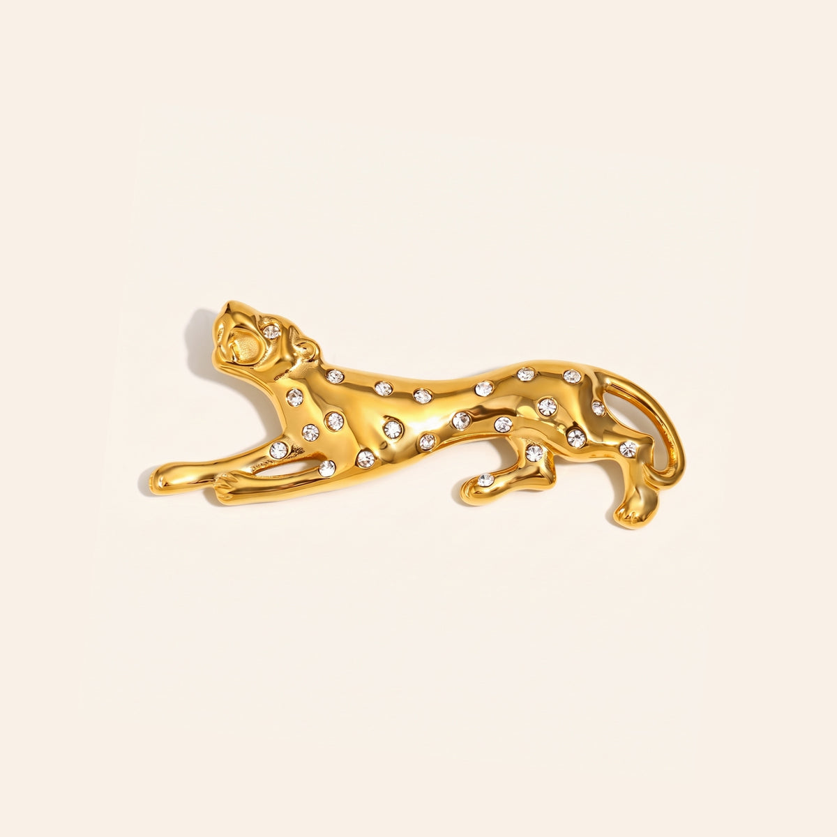 Panter broche goud wit