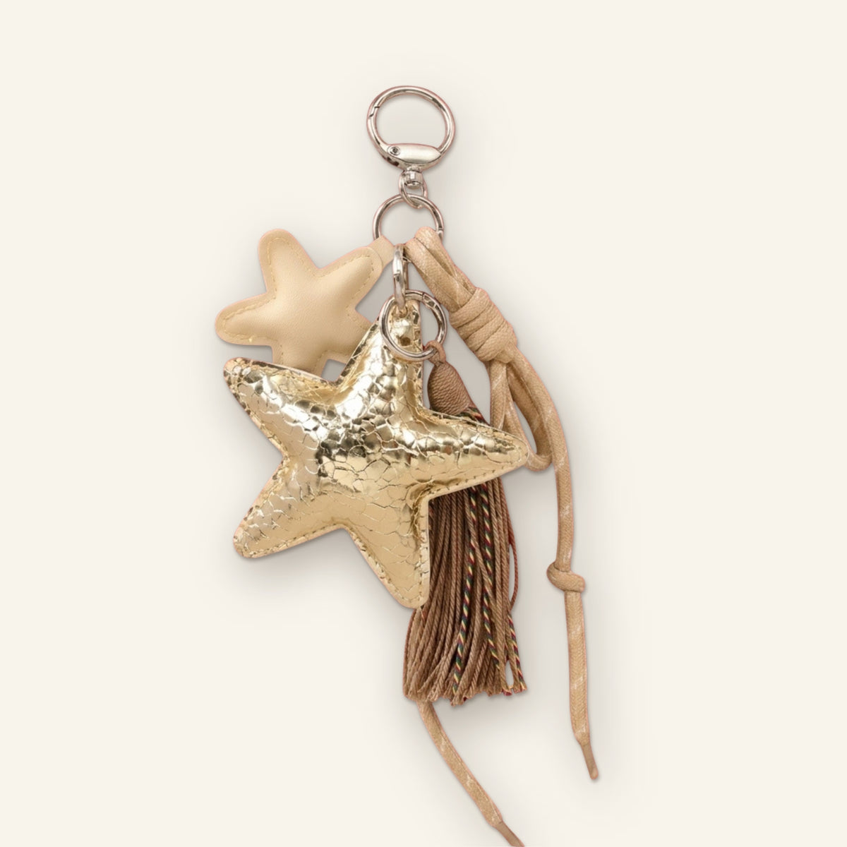 Ster bag charm met franjes goud