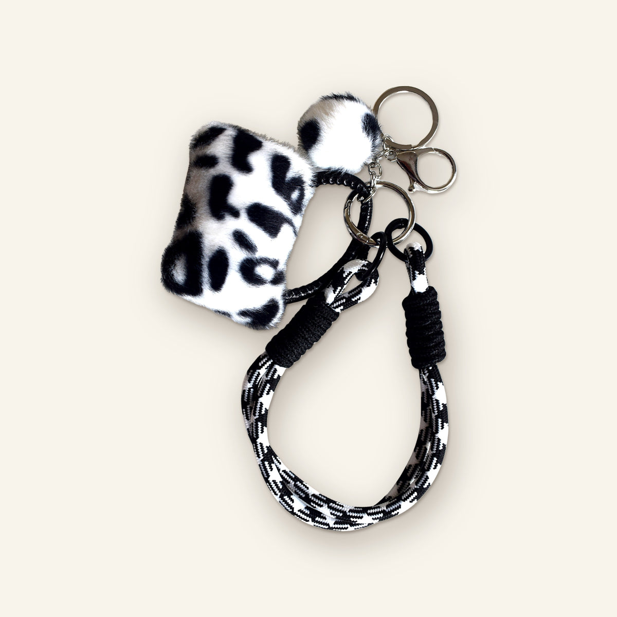 Mini tasje fluffy bag charm zwart