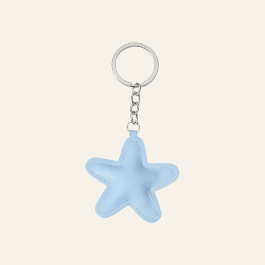 Ster van stof bag charm lichtblauw