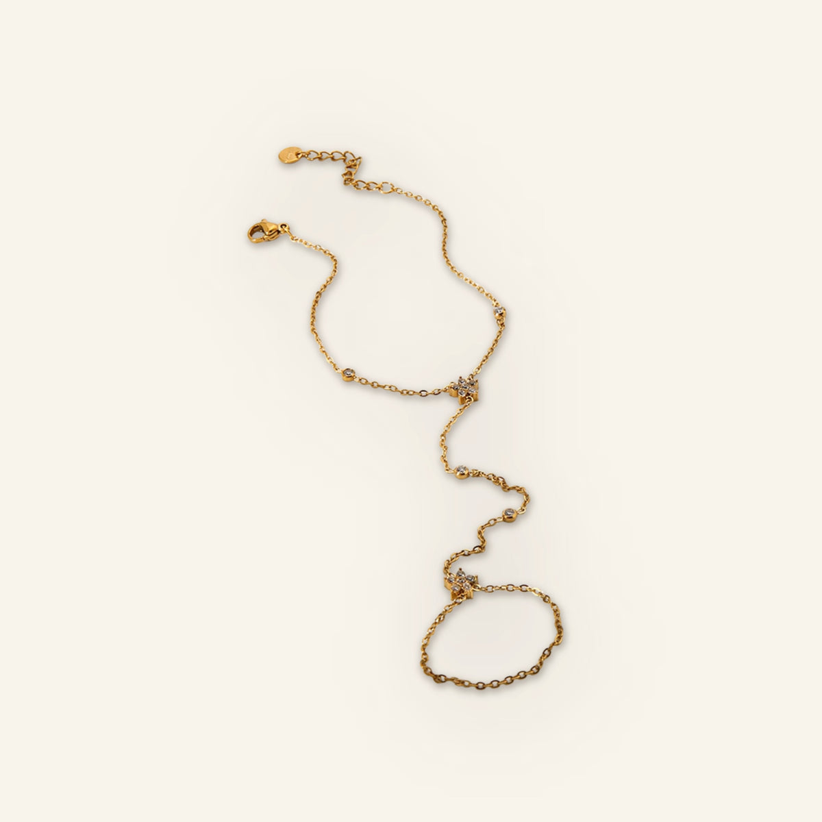 Ster hand chain goud wit - hoofdfoto