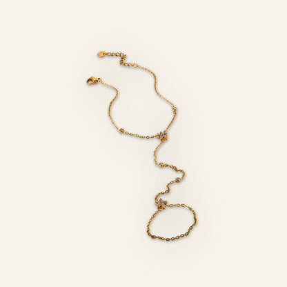 Ster hand chain goud wit - hoofdfoto