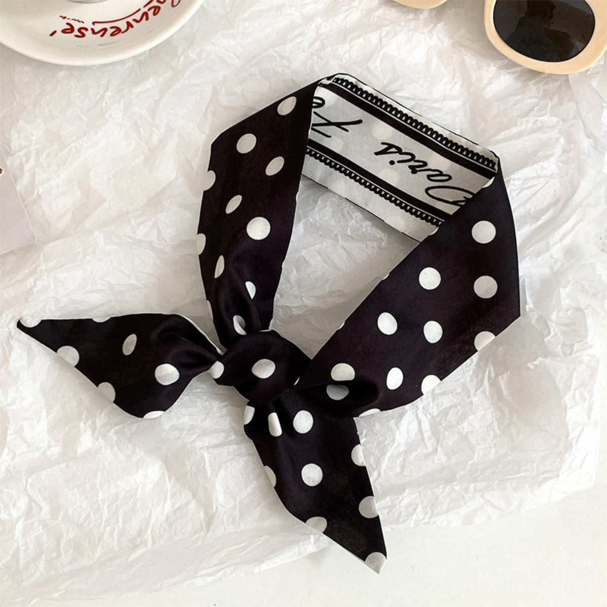 Polka dot bandana black white - photo 2