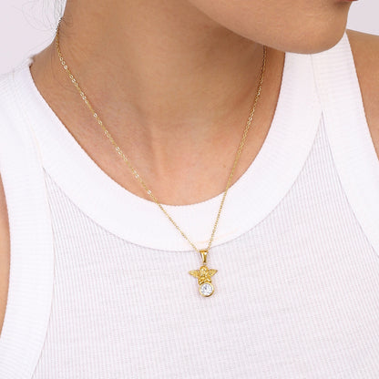 Angel necklace stone gold white - photo 2