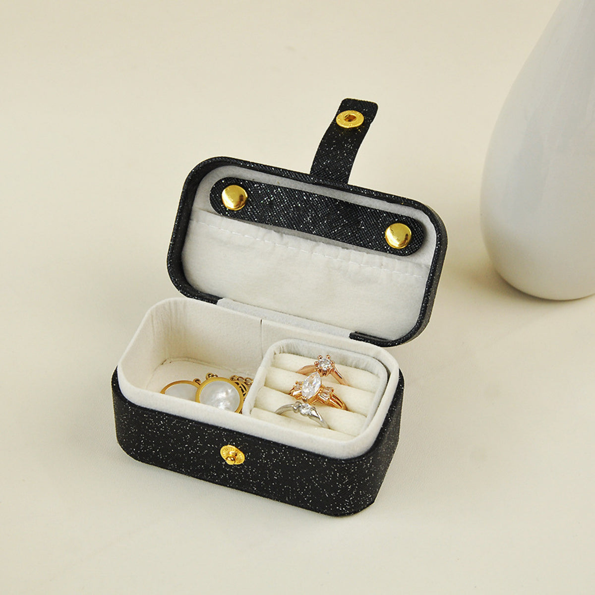 Retro jewelry box black white - photo 2