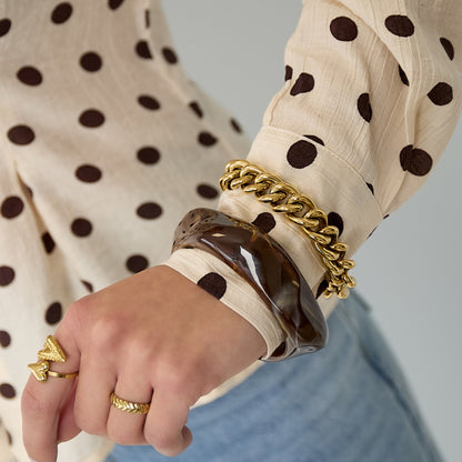 Grove schakelarmband goud – sfeerfoto 1