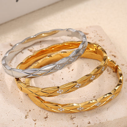 Bangle steentjes zilver wit - foto 3