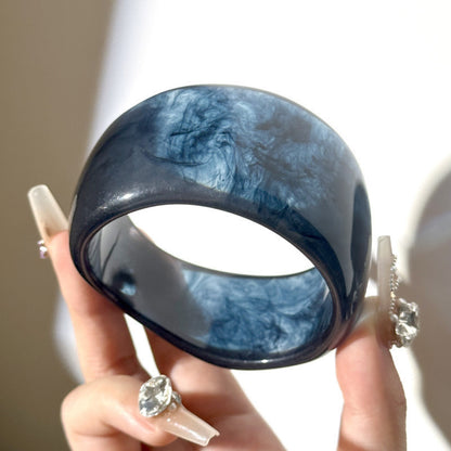 Retro bangle blauw zwart - foto 3