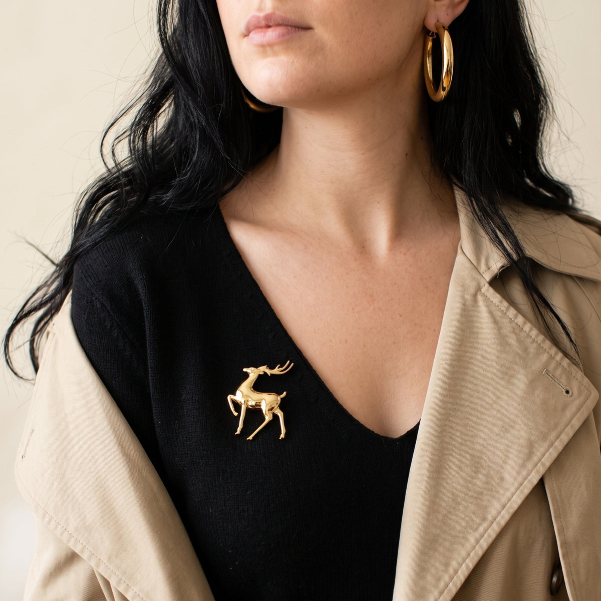 Hert broche goud