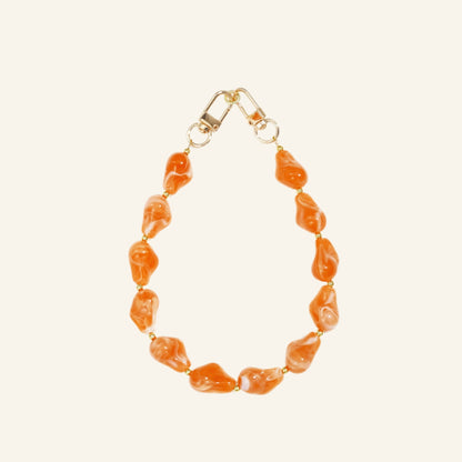 Beaded bag chain & phone strap orange