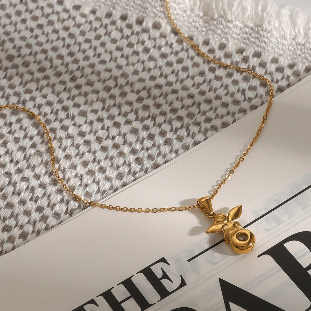 Angel necklace stone gold white - photo 4