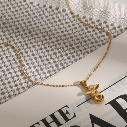 Angel necklace stone gold white - photo 4