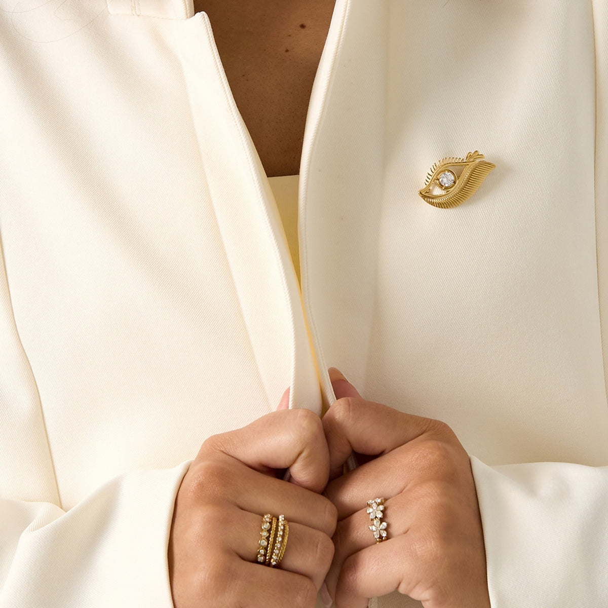 Oog broche goud