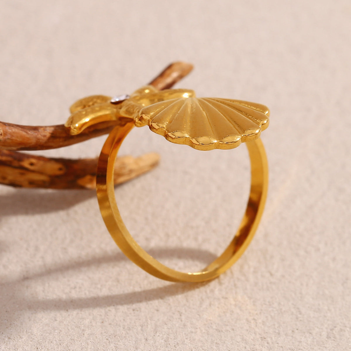 Schelp zeester ring goud wit - foto 4