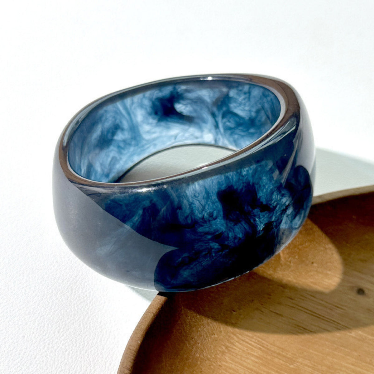Retro bangle blauw zwart - foto 5