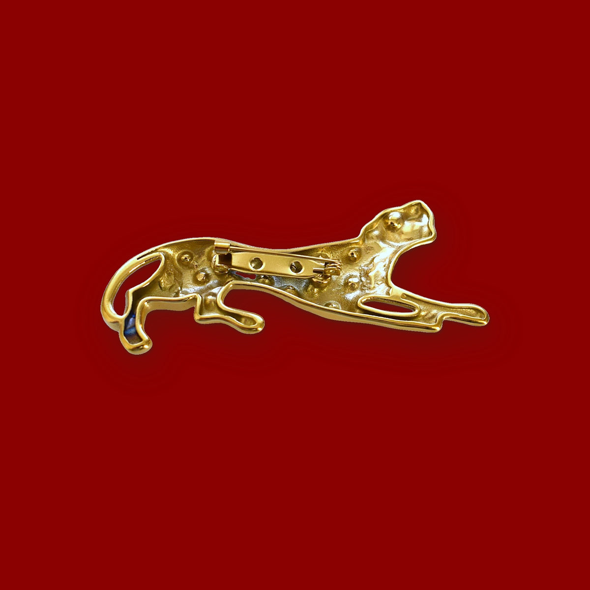 Panter broche goud wit