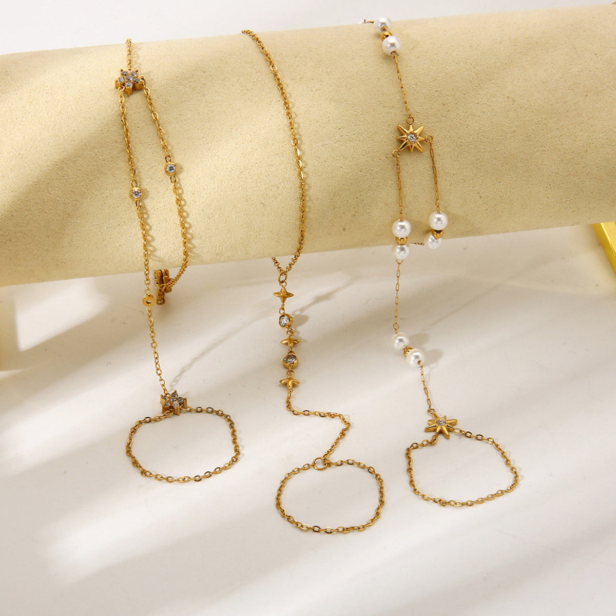 Ster hand chain goud wit - foto 5