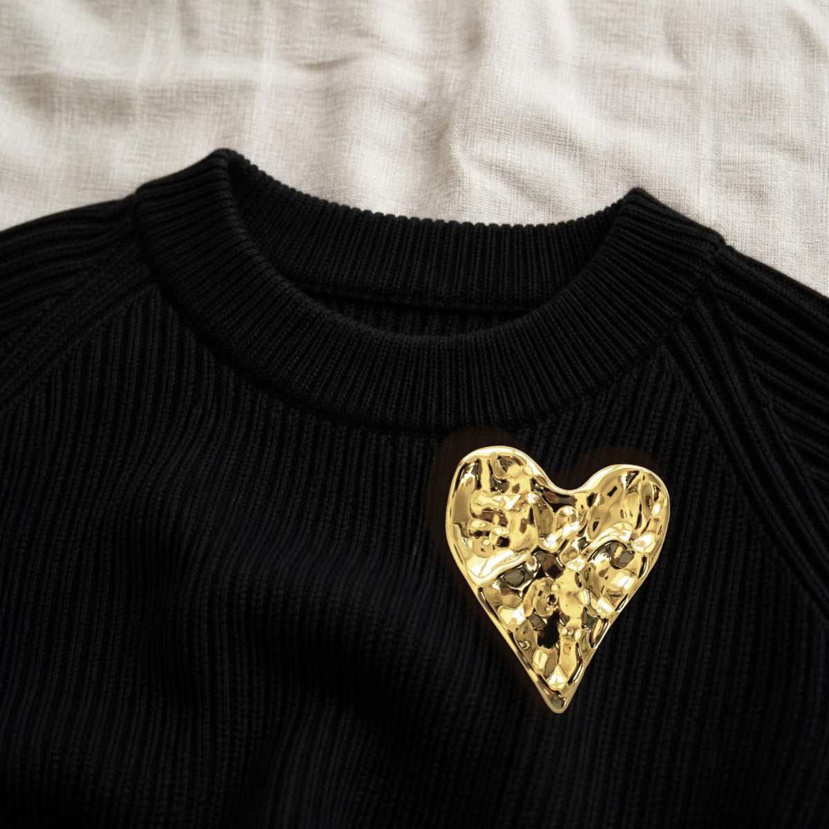 Hart broche goud