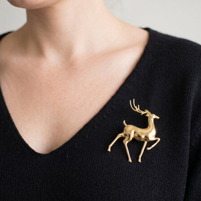 Hert broche goud