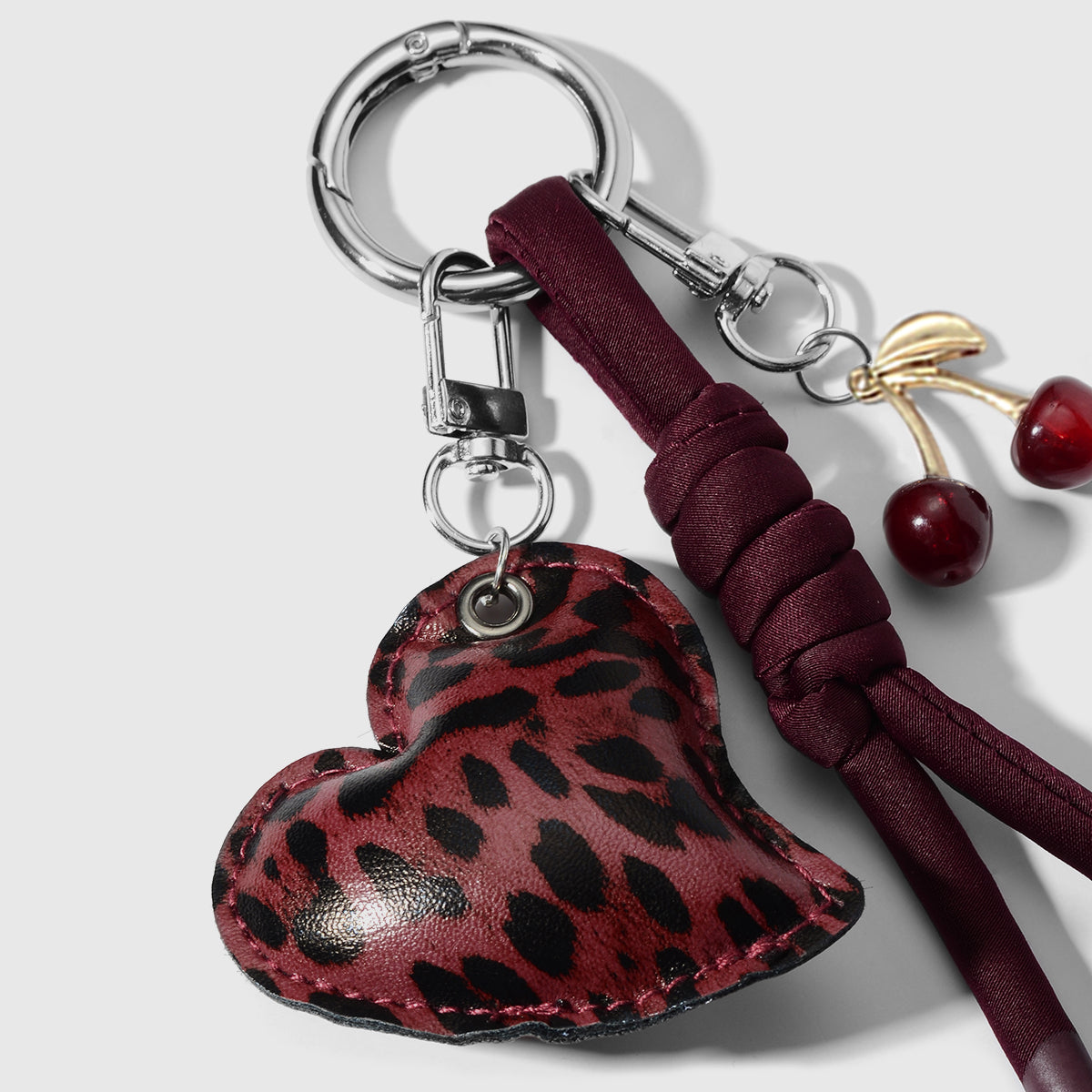 Hart en kers bag chain rood