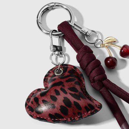 Hart en kers bag chain rood