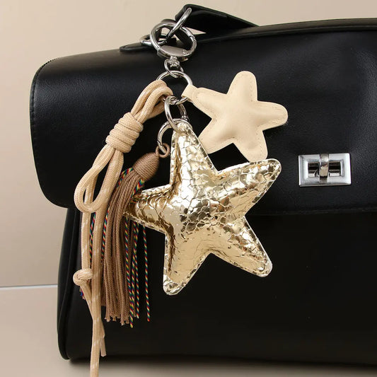 Hart bag chain met franjes goud