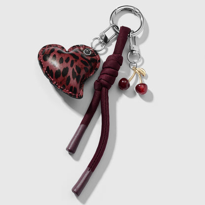 Hart en kers bag chain rood