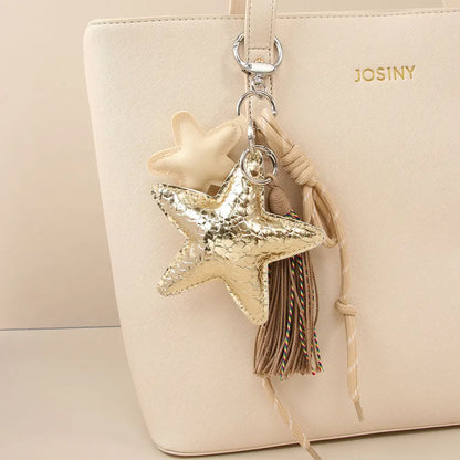 Hart bag chain met franjes goud