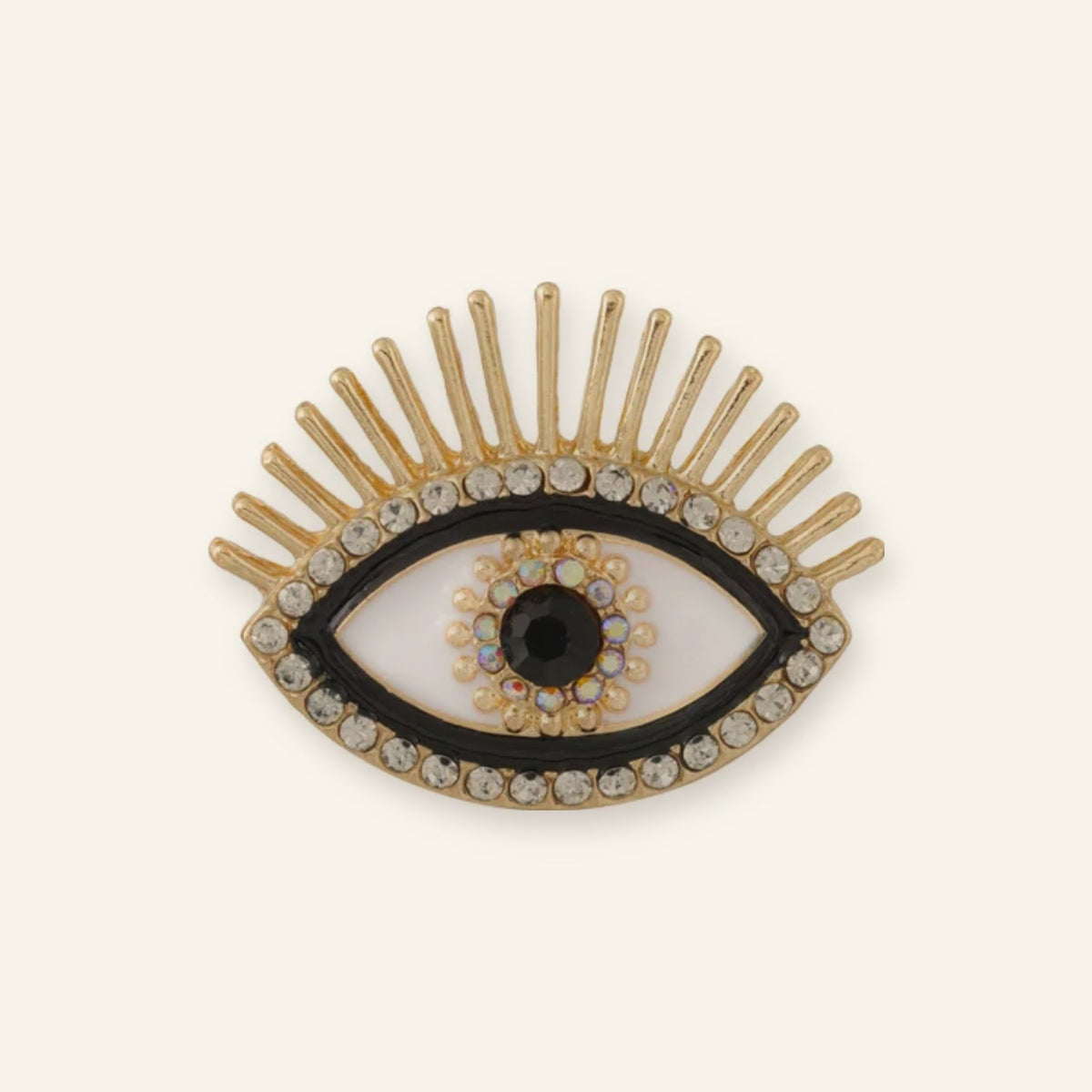 All eyes on you brooch gold – on beige background