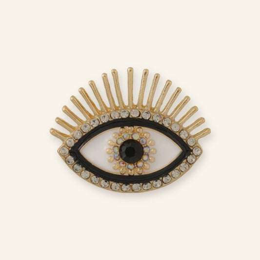 All eyes on you broche goud – vrijstaand op beige