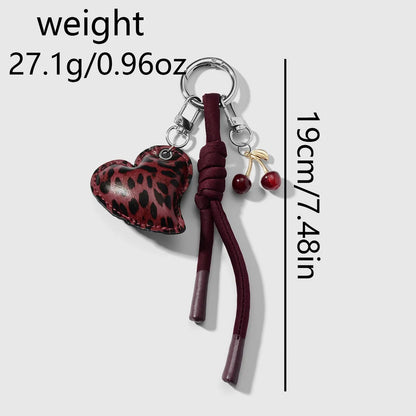 Hart en kers bag chain rood