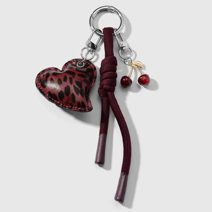 Hart en kers bag chain rood