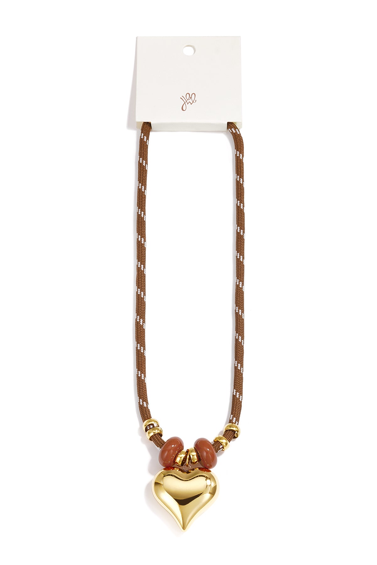 Hartketting met koord bordeaux