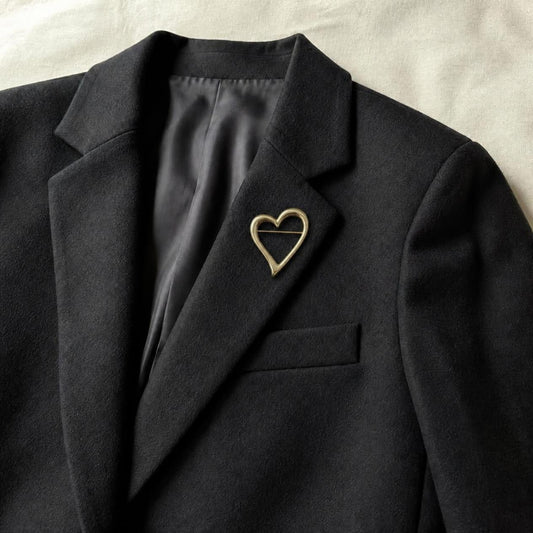 Open hart broche goud