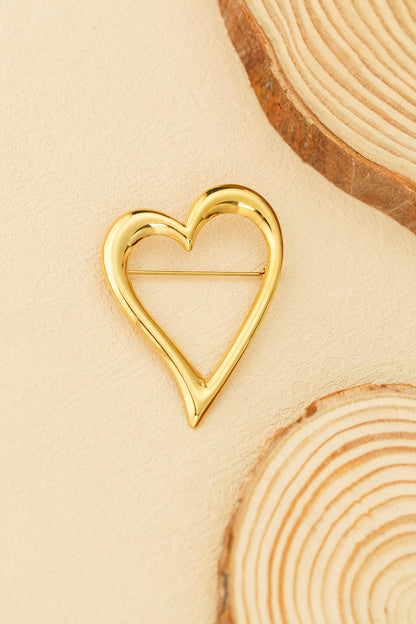 Open hart broche goud